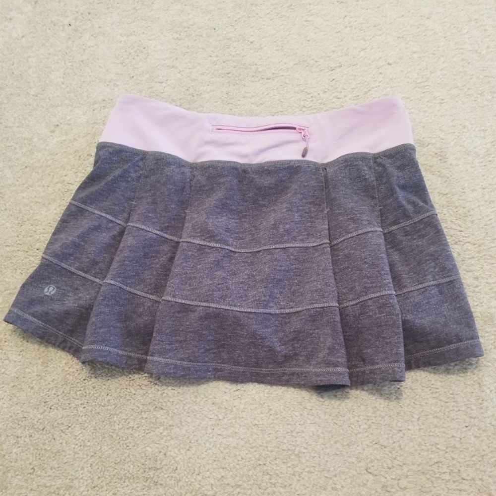 Lululemon- Grey and pink Pace Rival skirt
